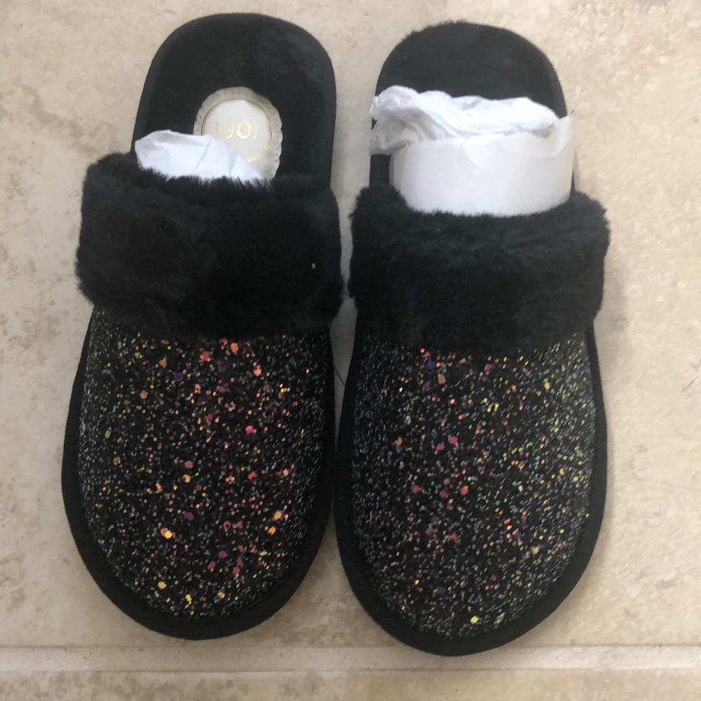 COPY - Black sequin slippers